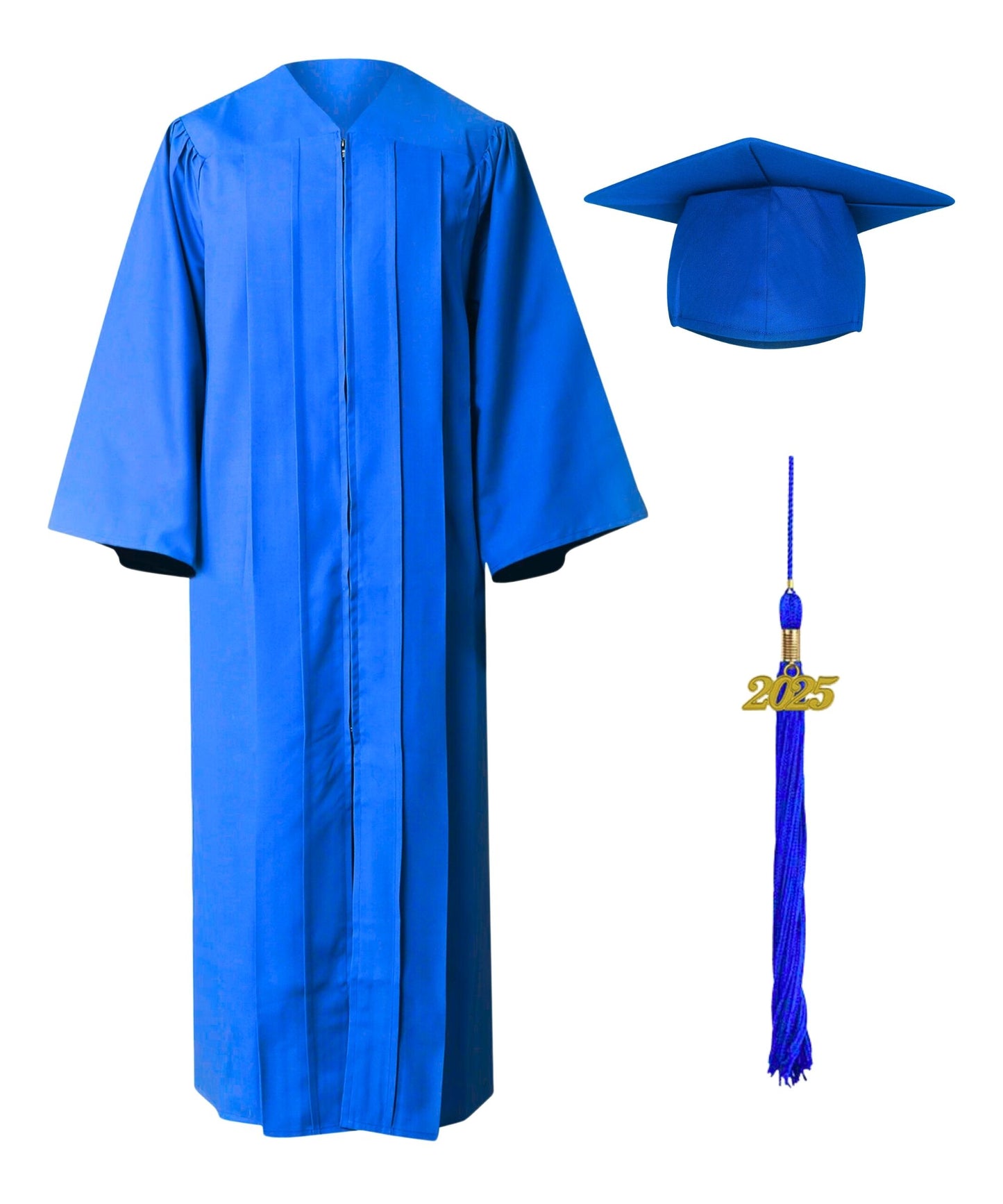 Royal Blue High School Cap Tassel and Gown Set Matte
