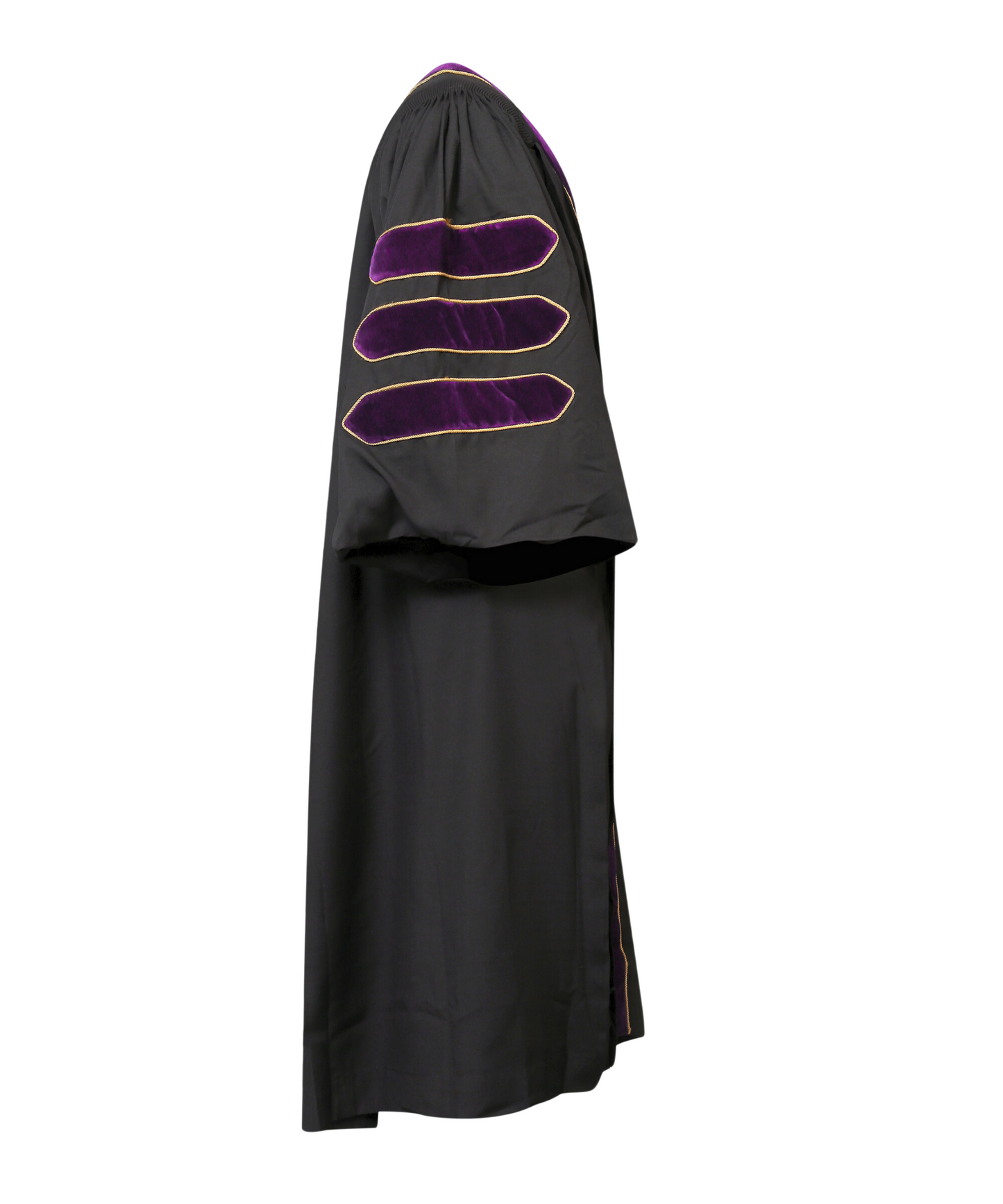 Super Deluxe Doctoral Gown Tam -Purple Trim with Gold Piping