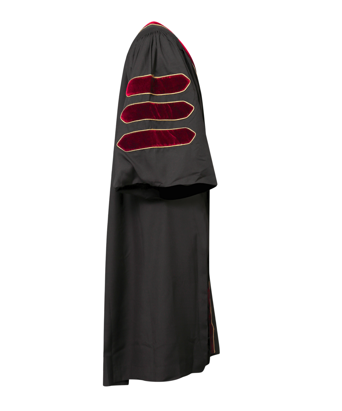 Super Deluxe Doctoral Gown Tam - Scarlet Trim with Gold Piping