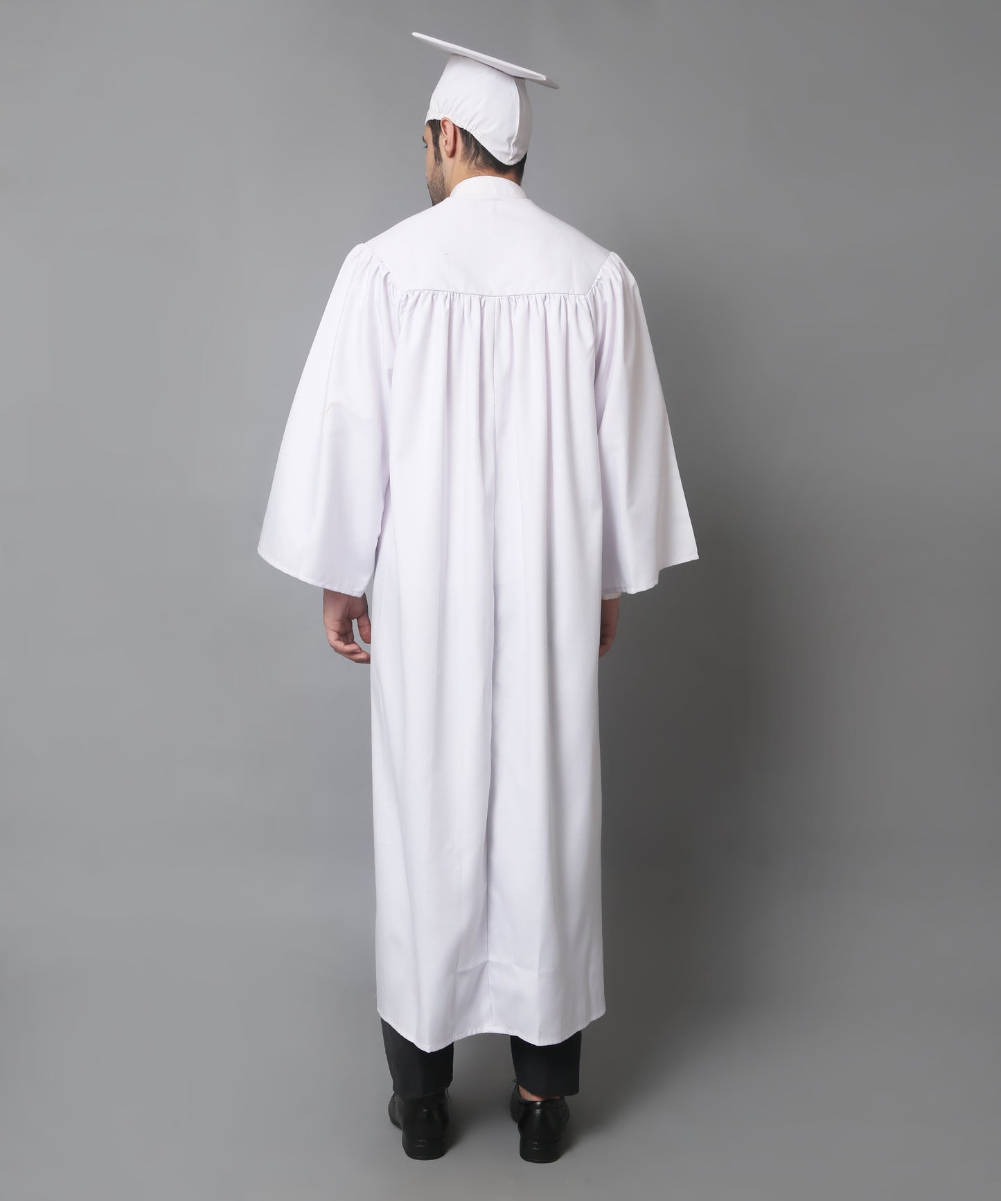 White High School Cap Tassel and Gown Set Matte