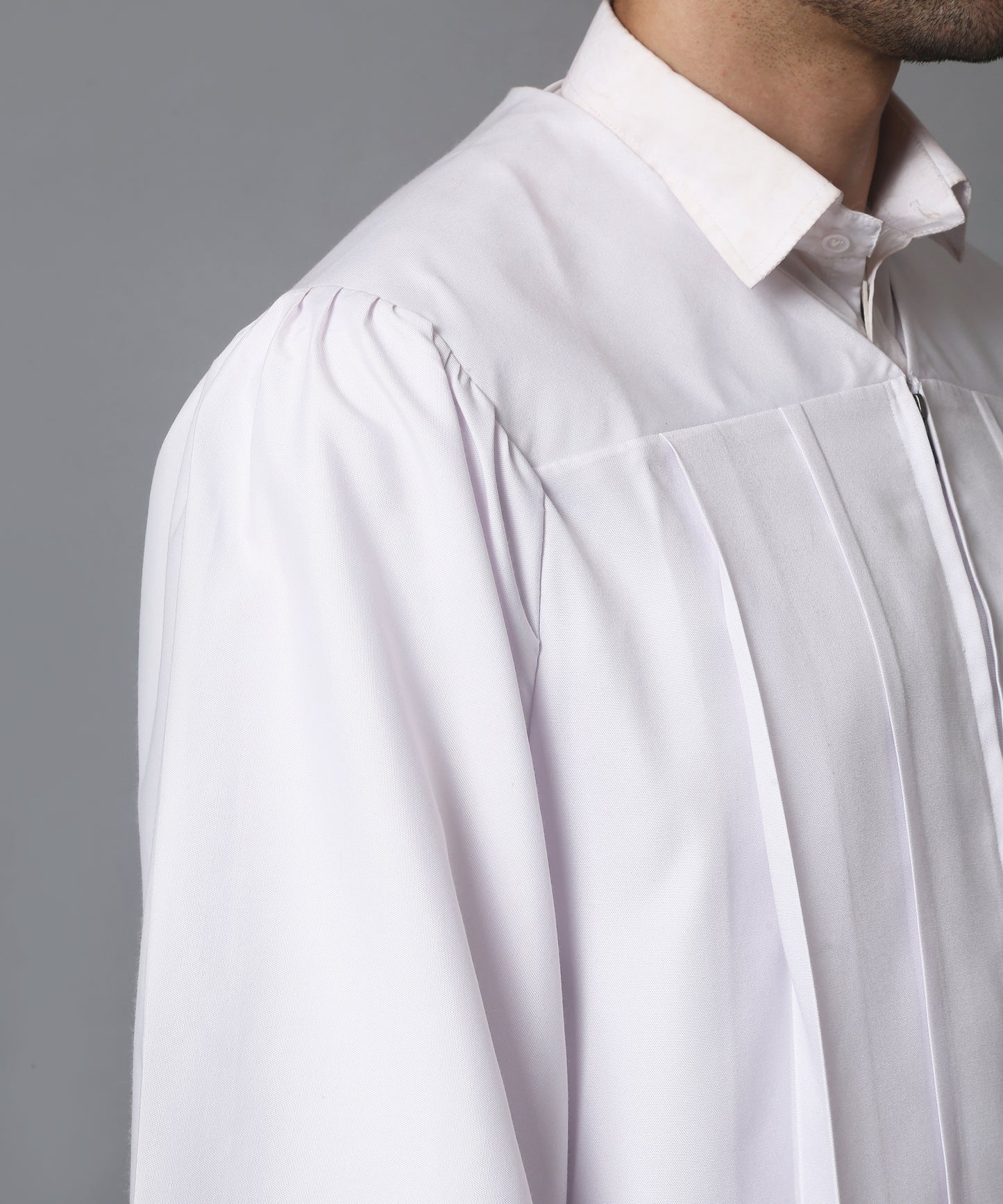 White High School Cap Tassel and Gown Set Matte