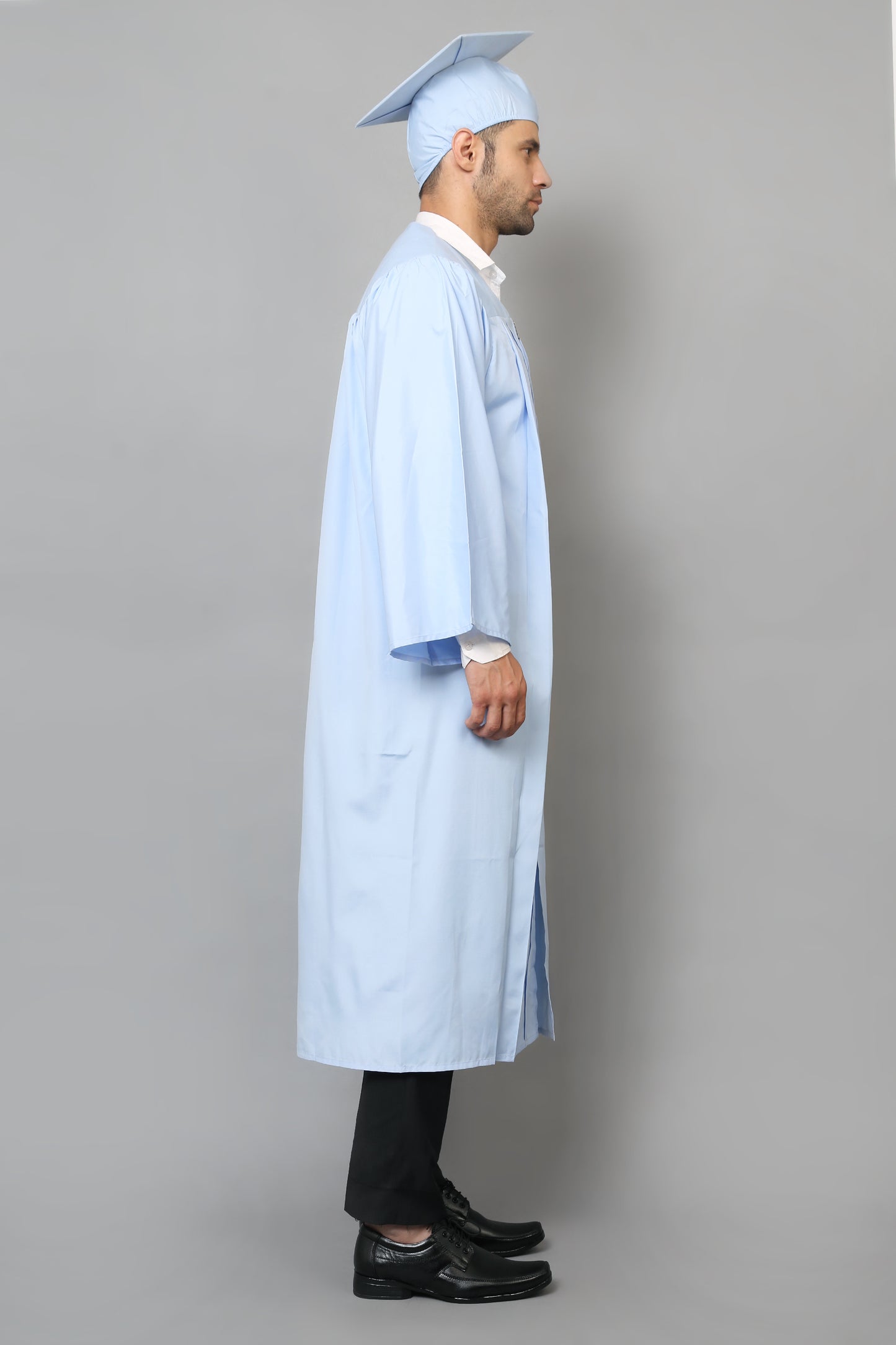 Light Blue High School Cap Tassel and Gown Set Matte