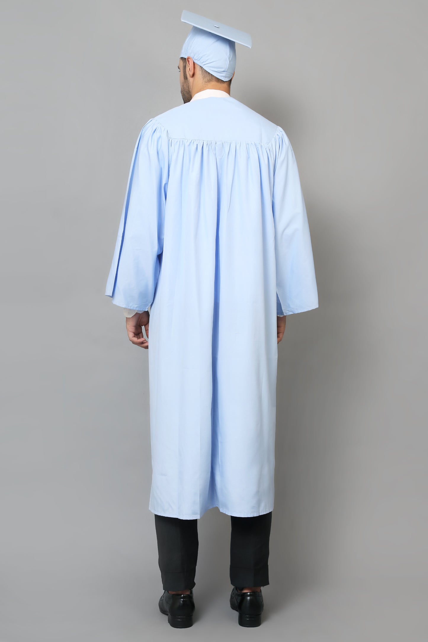 Light Blue High School Cap Tassel and Gown Set Matte