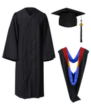 Classic Matte Gathered Bachelor Graduation Gown Cap Tassel  Hood Package