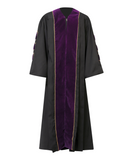 Super Deluxe  Purple Doctoral Gown Tam & Hood - with Gold Piping