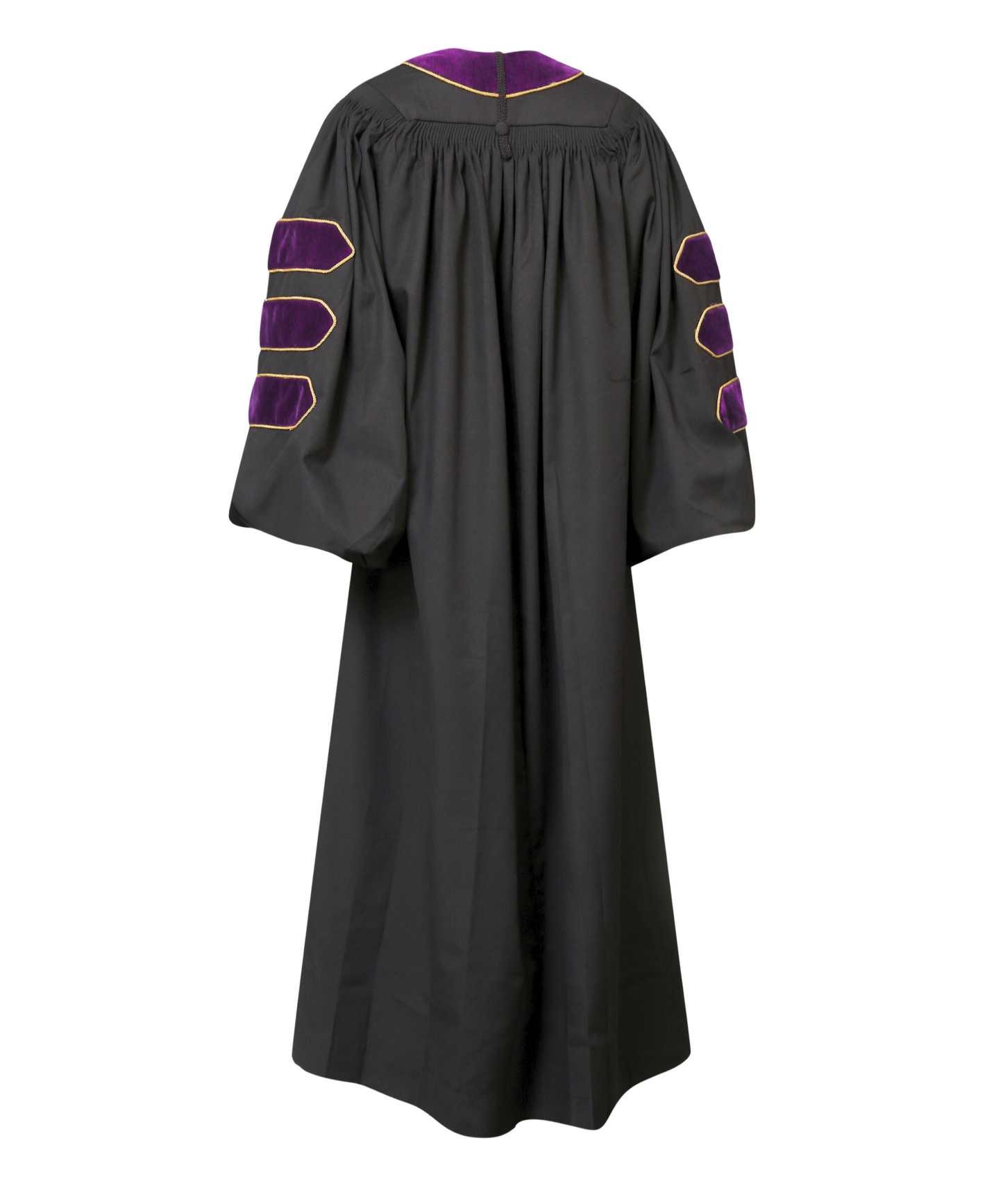 Super Deluxe Doctoral Gown Tam -Purple Trim with Gold Piping