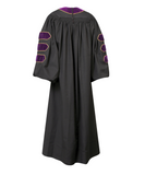 Super Deluxe  Purple Doctoral Gown Tam & Hood - with Gold Piping