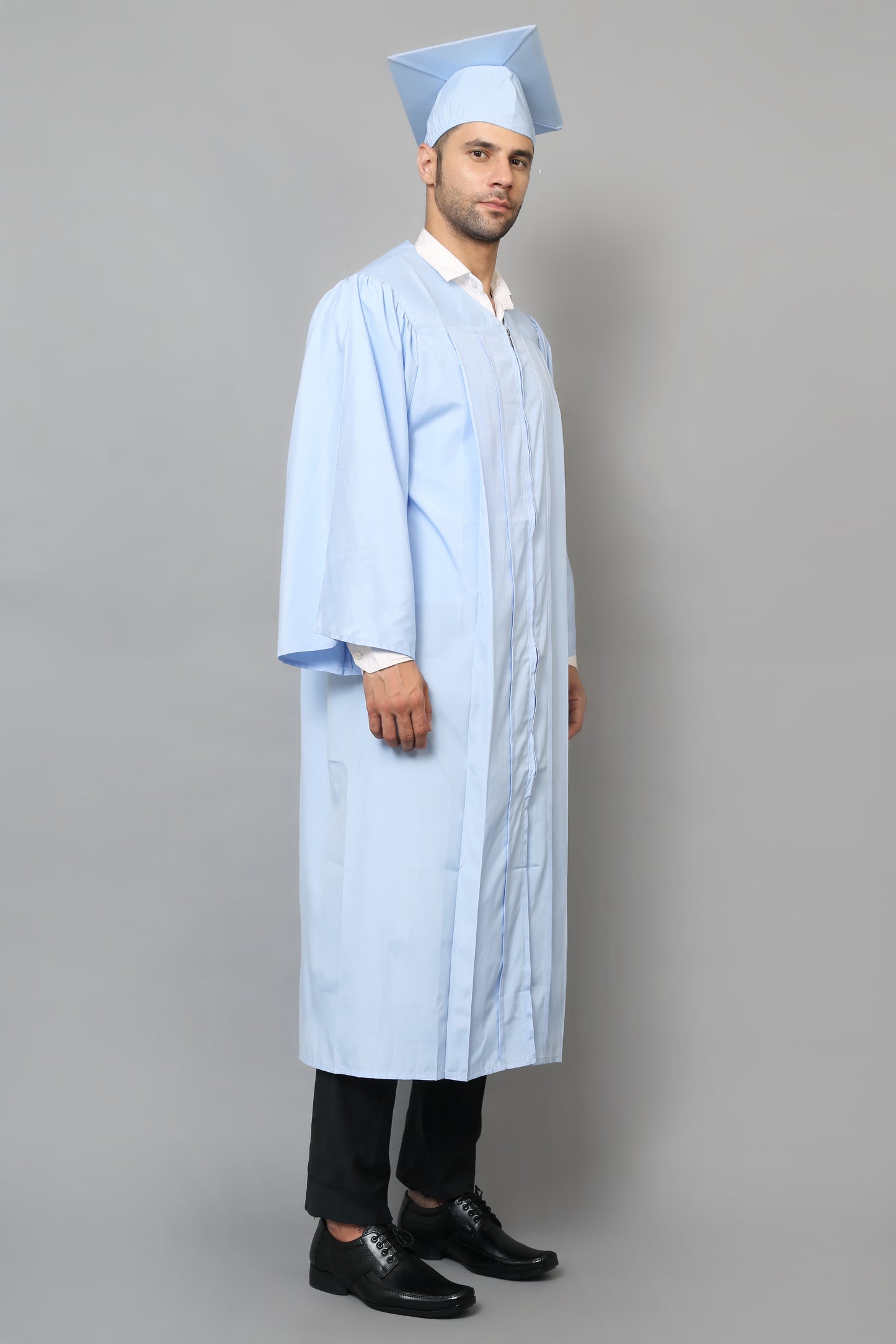 Light Blue  High School Cap Tassel  and Gown Set Matte