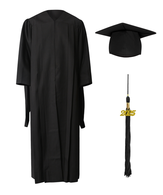 Classic Gathered Master Graduation Gown Cap Tassel Package