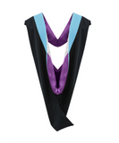 Deluxe Bachelors/Master Hood - Light Blue Velvet, Purple & White