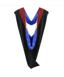 Deluxe Bachelors/Master Hood - Scarlet Velvet, Royal Blue & White