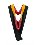 Deluxe Bachelors/Master Hood - Science Gold Velvet, Red & White