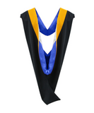 Deluxe Bachelors/Master Hood - Science Gold Velvet, Royal Blue & White