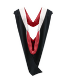 Deluxe Bachelors/Master Hood - White Velvet, Red & White