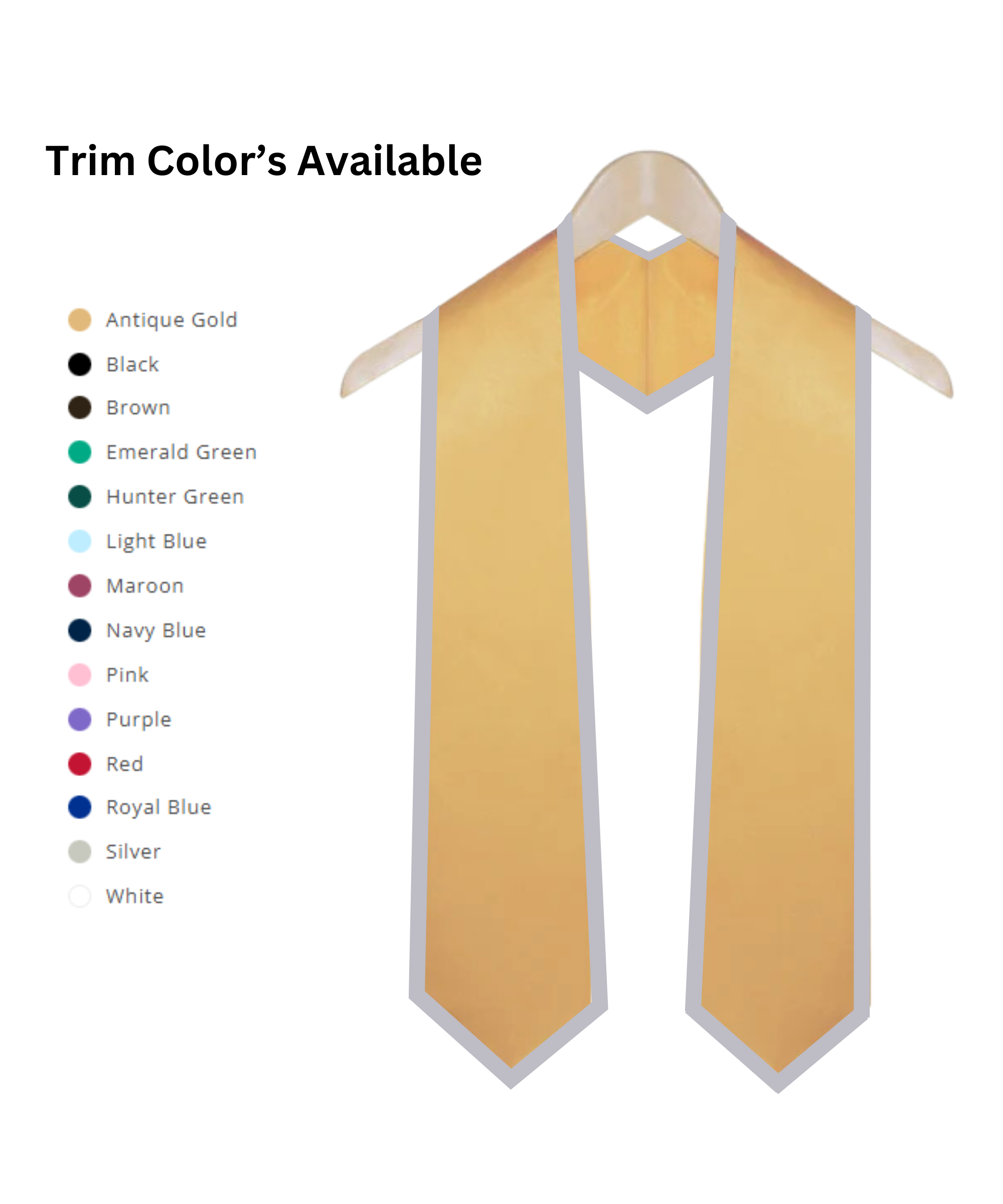 Custom Trim Graduation Stole